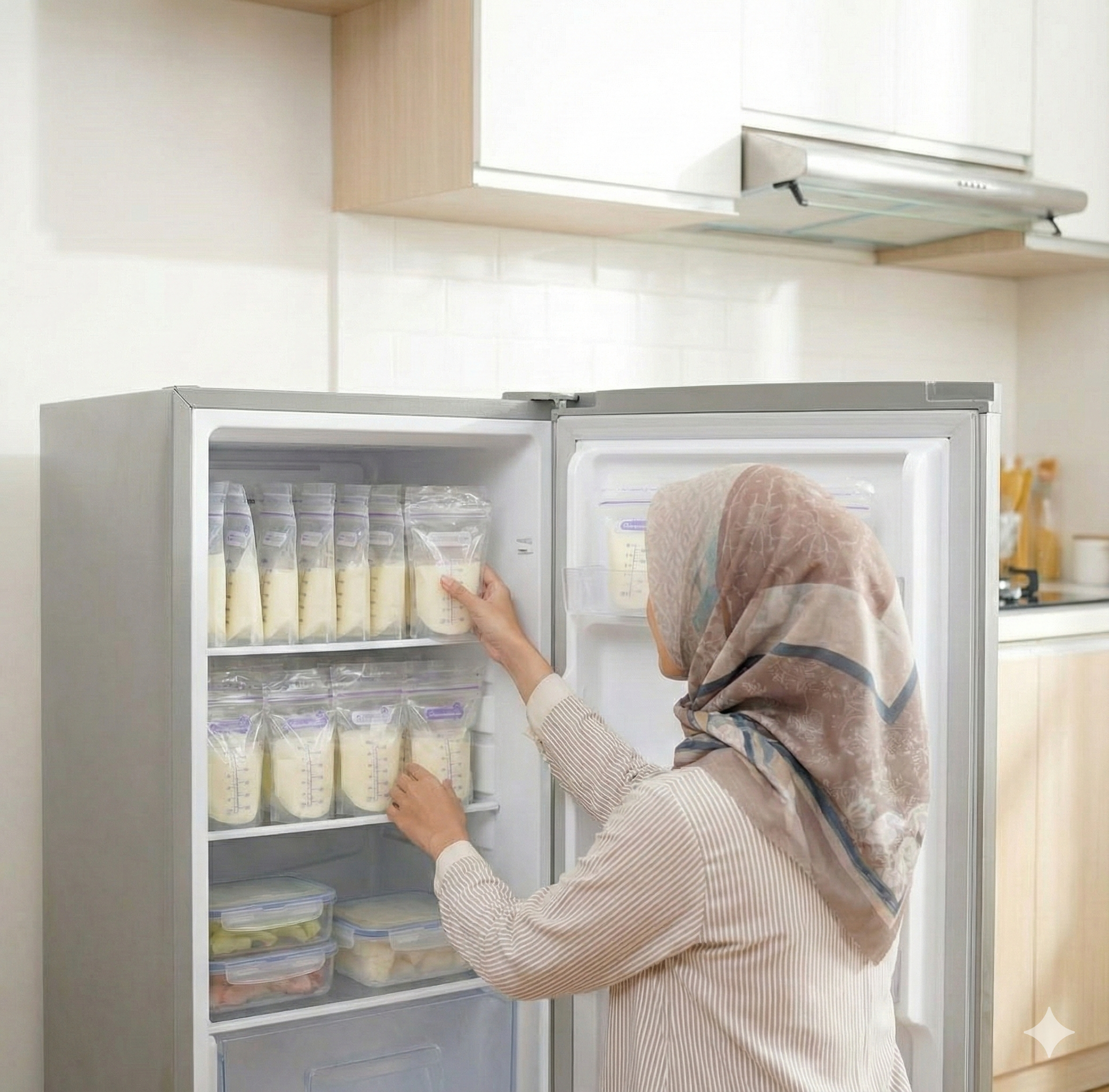 Freezer penuh kantong ASI beku